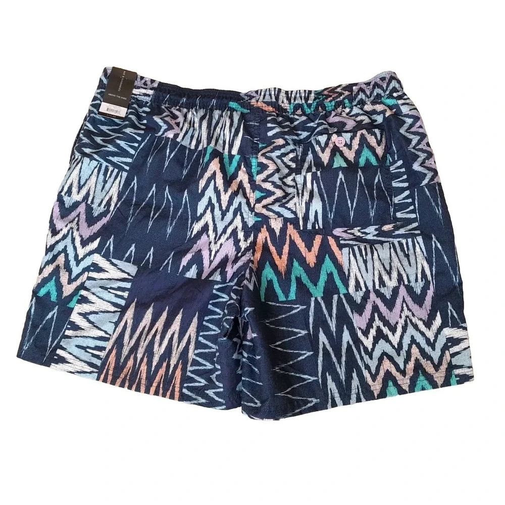 No Boundaries Men's XL Swim Trunks Above Knee Blue Board Shorts 40-42 Adjustable